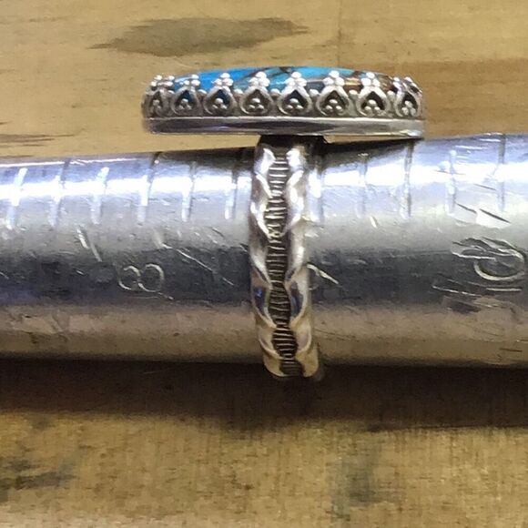 Ring, Turquoise and Silver Ring, size 9, NEW, Handmade - Picture 9 of 9